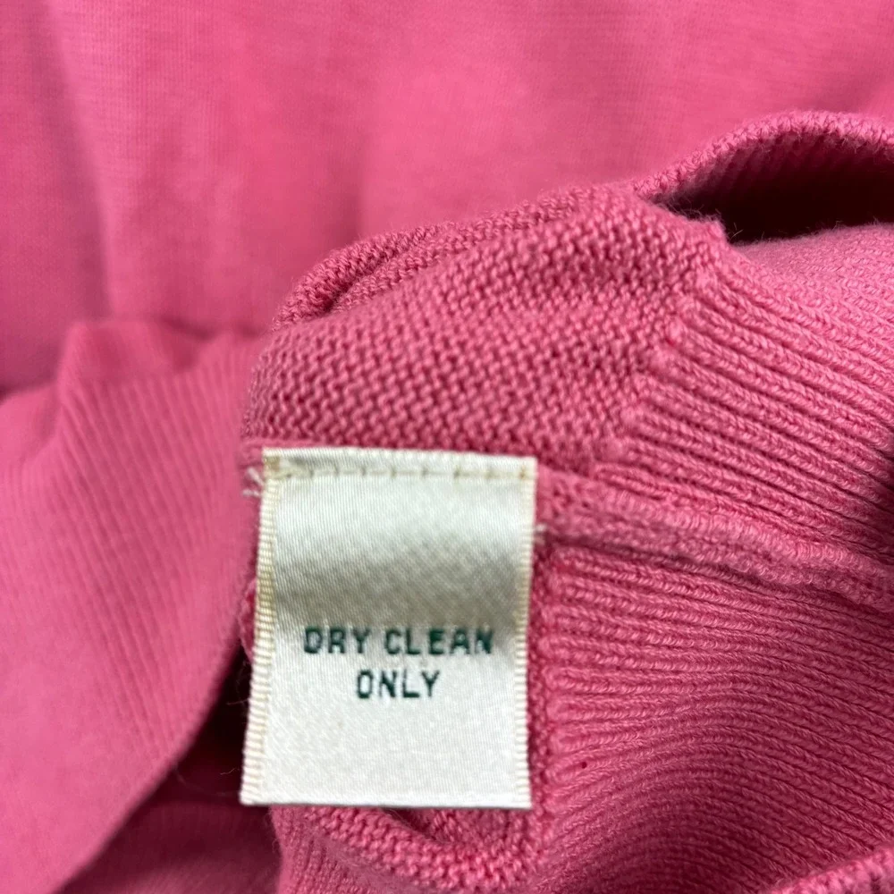 Vintage Fairway & Greene Sweater Size L Pink Cashmere Blend V Neck Golf Preppy